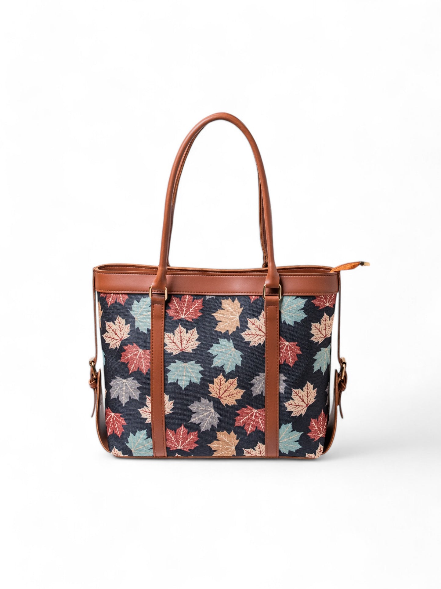 Canberra-brown-tote-bag-Autumn-leave-canvas-01-1005-hbh