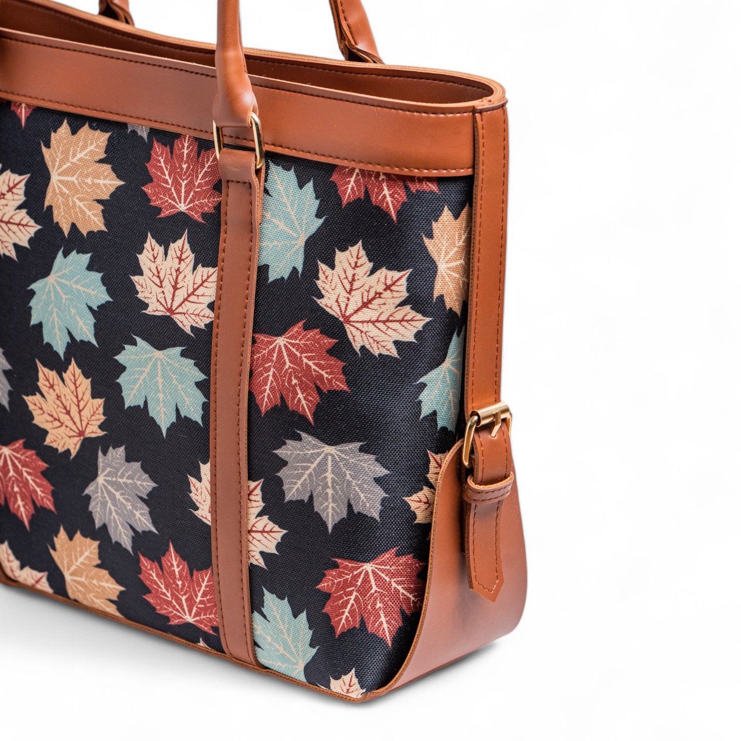Canberra-brown-tote-bag-Autumn-leave-canvas-03-1005-hbh