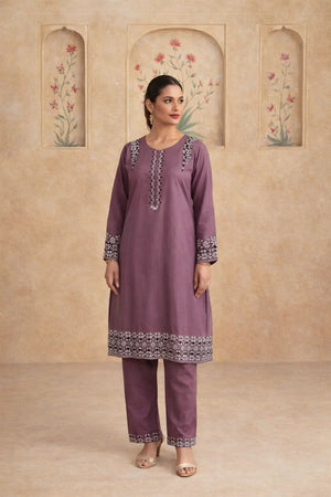 Embroidered Purple Kurti