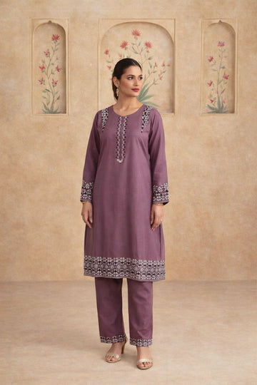Embroidered Purple Kurti