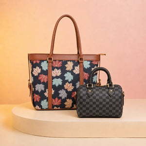 The Autumn Noir Duo - Allure Tote & Duffle Bag Combo