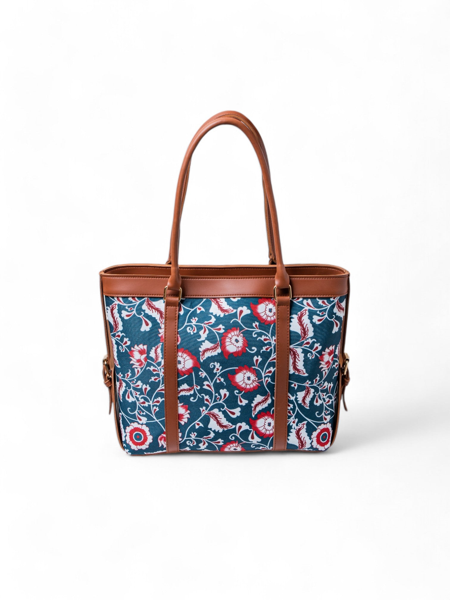 brown tote bag sea blue canvas - hbh