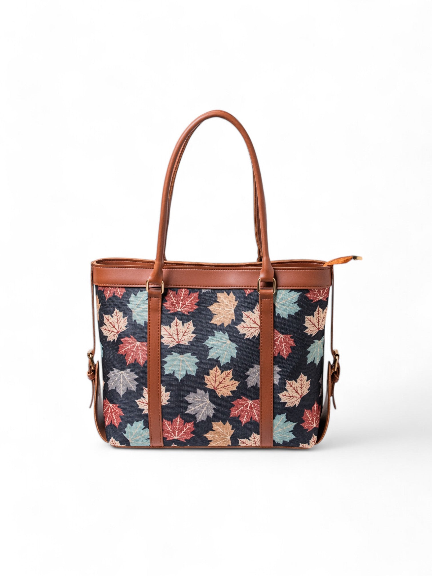 Canberra-brown-tote-bag-Autumn-leave-canvas-01-1005-hbh