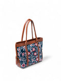 brown tote bag sea blue canvas - hbh