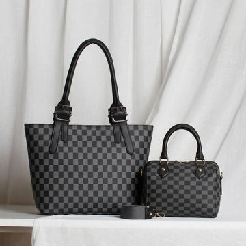 Classic Checkereds - Black Handbag & Duffle Sling Bag Combo