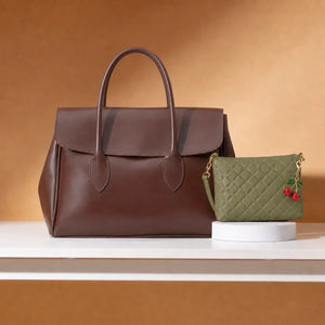 The Earthy Edit Duo - Corporate Tote & Mini Quilted Crossbody Combo