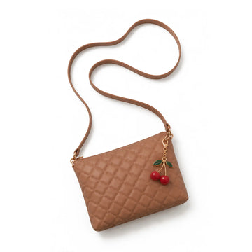 Mini Quilted Crossbody Bag - Brown