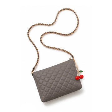 Mini Quilted Crossbody Bag - Grey