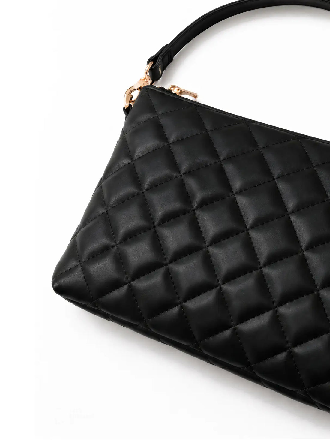 Mini Quilted Crossbody Bag - Black