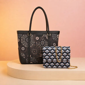 The Onyx Duo - Miraas Tote & Amira Crossbody Combo