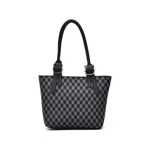 Classic Checkered Tote - Black