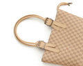 Classic beige checkered leather tote bag for women in Pakistan
