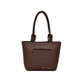 Brown checkered leather tote bag for daily use in Pakistan