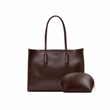 Office Bag - Tote Dark Brown (Free Make-up Pouch)