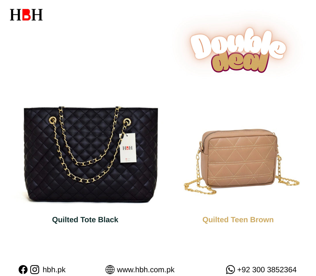 Double Deal ( Quilted Tote Black x Quilted Teen )