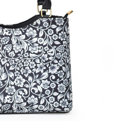 Black Classic Canvas Satchel Zoom in