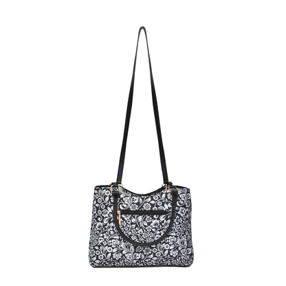 Straps Satchel Black Classic Canvas back
