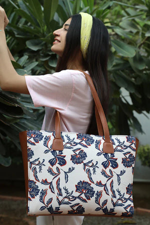 Uni Canvas Tote - Blue Flower