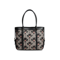 Allure black floral canvas bag for women - stylish everyday canvas tote