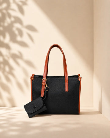 Daily Tote - Black (with mini-wallet)