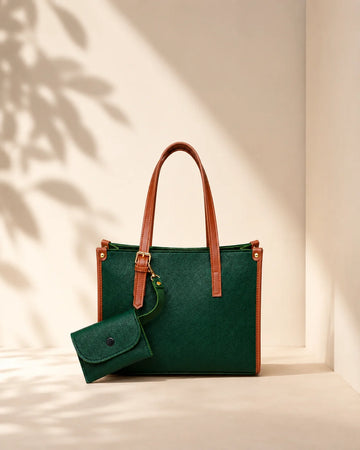 Daily Tote - Green (with mini-wallet)