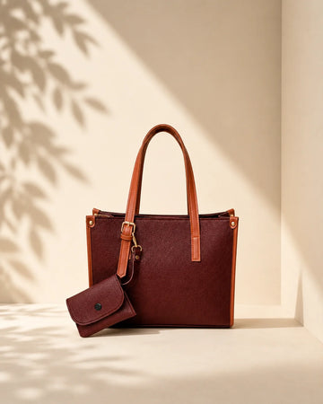Daily Tote - Maroon (with mini-wallet)